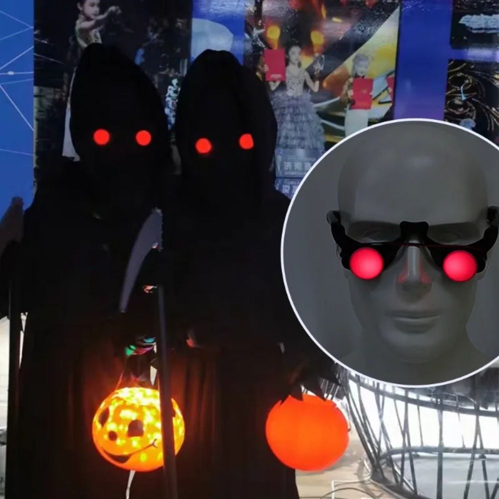 Glow In The Dark Party Glasses - E9 Halloween-Horror-Brille mit roten Augen, lustiges
