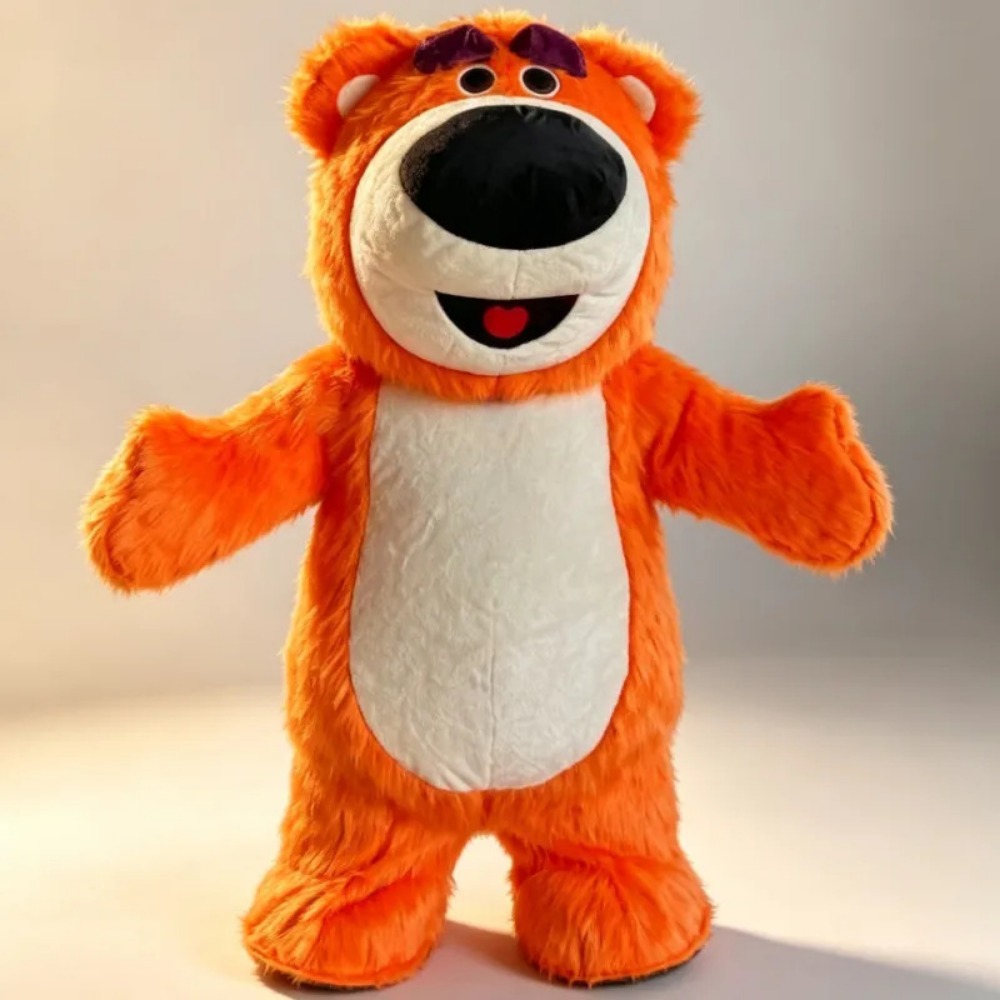 Costumes - Aufblasbares orangefarbenes Bären-Maskottchen-Kostüm, Ganzkörperanzug für Halloween-Party,