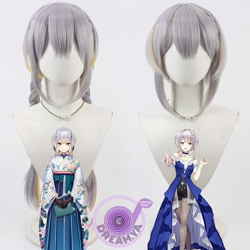 Anime Cosplay Wig Heat Resistant - Shioriha Ruri Cosplay Perücke Vtuber Grau