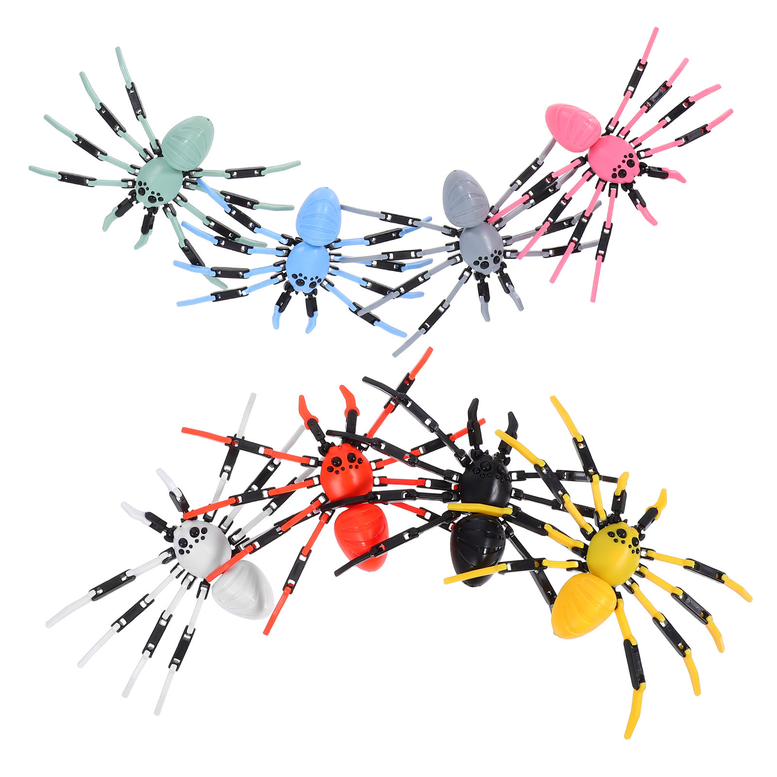Prank Toys - 8 Stück Spinnen mit beweglichen Gelenken,