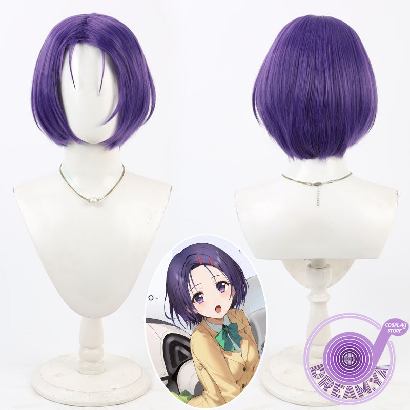 Anime Cosplay Wig Heat Resistant - Sairenji Haruna Cosplay-Perücke, lila, kurz, Azur