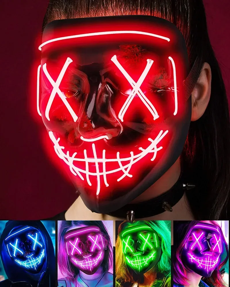 Led Purge Mask Halloween - Wireless Bar Musik Festival Neon Reinigungsmaske