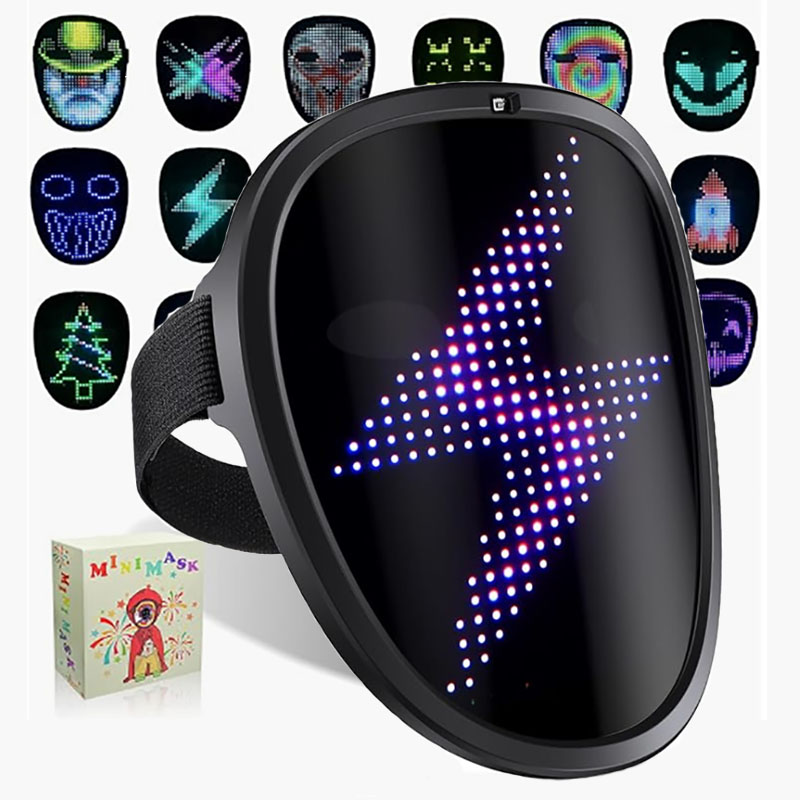 Led Purge Mask Halloween - LED-Maske mit Gestenerkennung, elektronische leuchtende Kindermaske