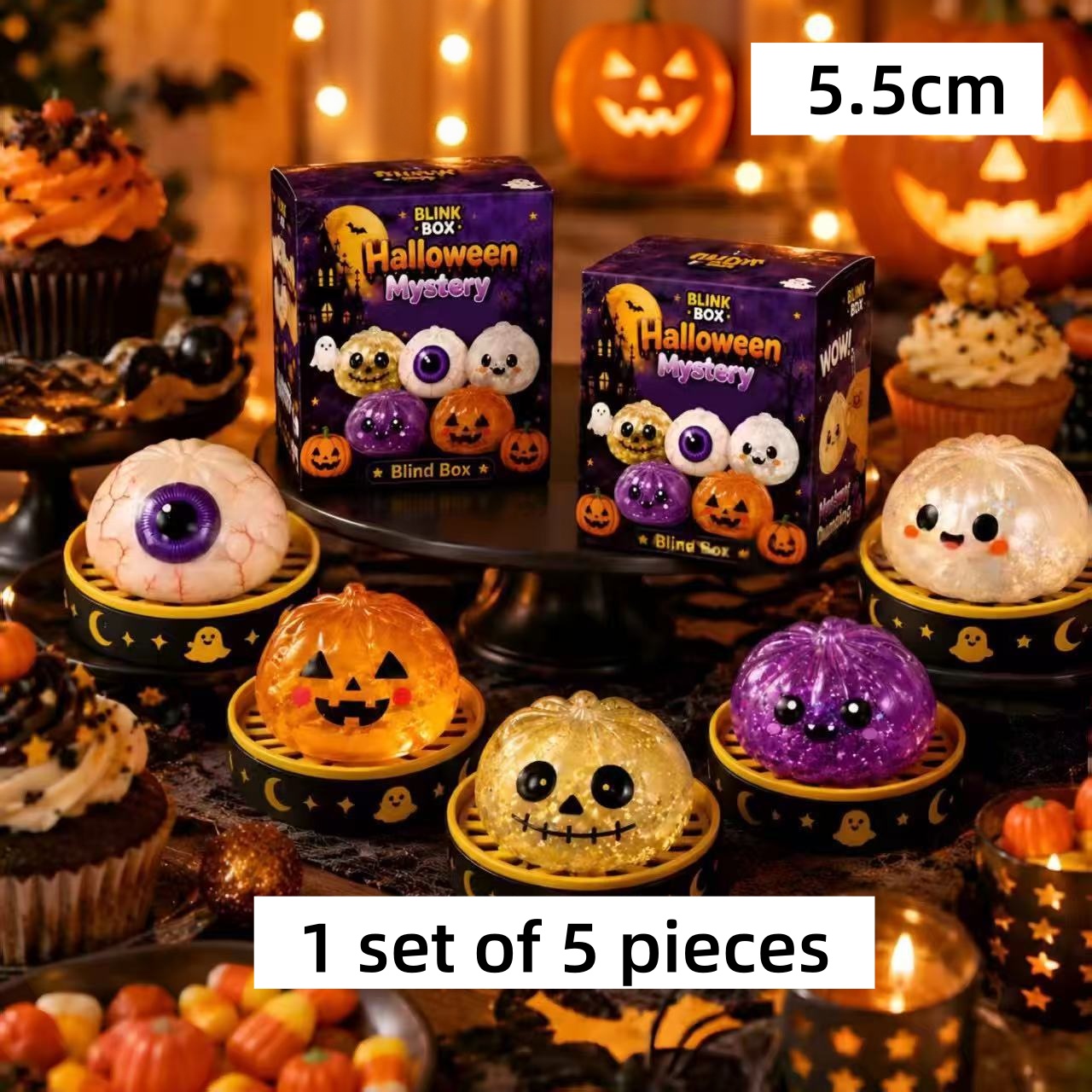 Novelty Gifts - Heißer 5,5cm Halloween-Geist Quetsch-Musik-Party-Spielzeug, Kreatives Neues
