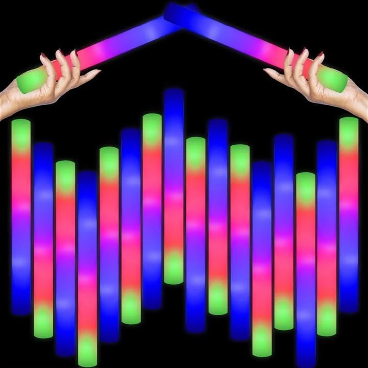 50 Stück LED-Schaum-Leuchtstäb – Flashing Led Foam Sticks Party Bewertung und Preis