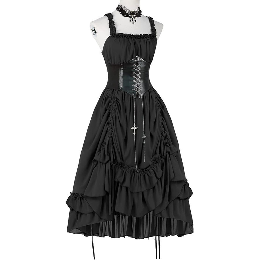 Damen Gothic Kleid Korsett Sli – Medieval Renaissance Dress Women Bewertung und Preis
